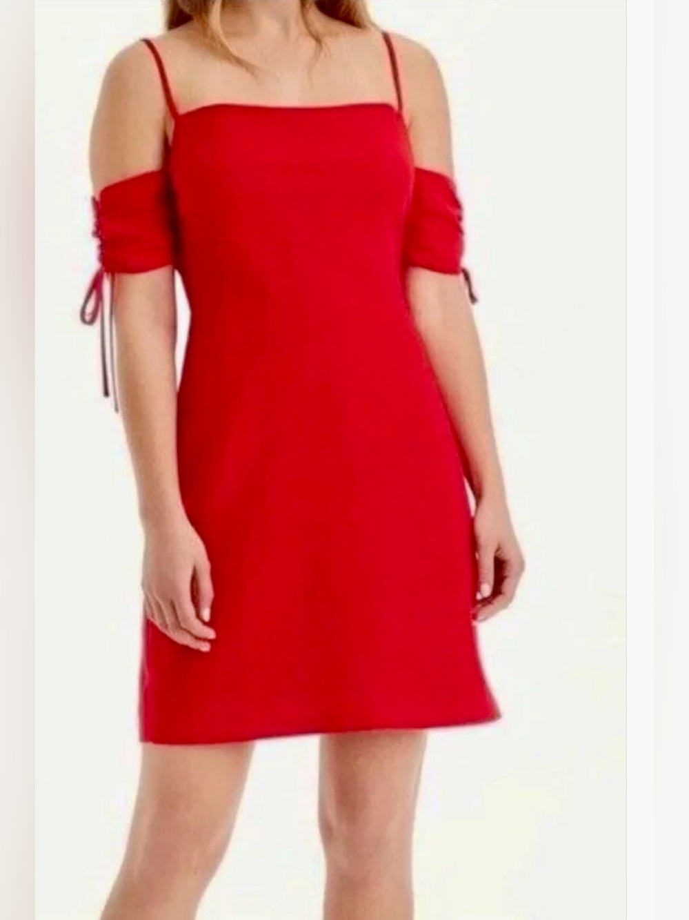 Club Monaco Elisabet Off-the-Shoulder Red Mini Dress ZB15